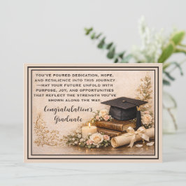 Festiva Tarjeta de Graduación Elegante con Mensaje Inspira