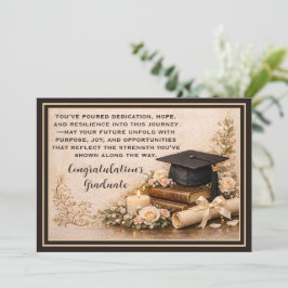 Festiva Tarjeta de Graduación Elegante con Mensaje Inspira