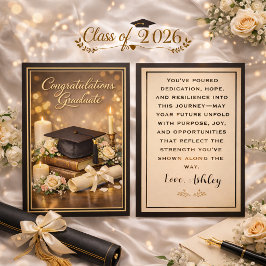 Festiva Tarjeta de Graduación Elegante con Mensaje Inspira