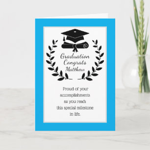 Festiva Tarjeta de graduación personalizada, clásica de fe