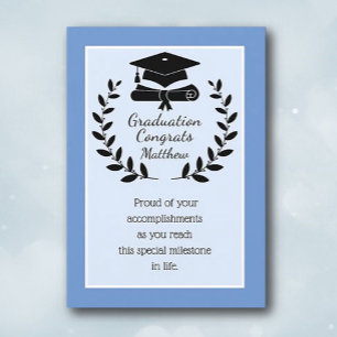 Festiva Tarjeta de graduación personalizada y clásica de f