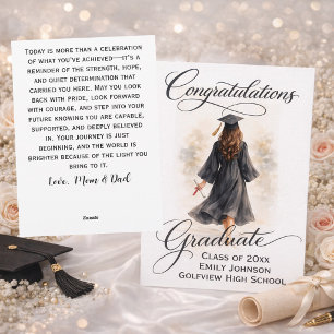 Festiva Tarjeta de Graduación Sentimental con Mensaje Conm