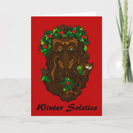 Festiva Tarjeta de Greenman del solsticio de invierno