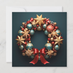 Festiva Tarjeta de guirnalda 3D Merry Christmas