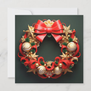Festiva Tarjeta de guirnalda 3D Merry Christmas