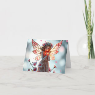 Festiva Tarjeta de Hada Romántica Delicada y Hermosa