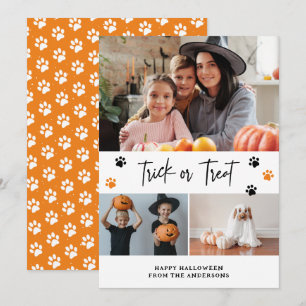 Festiva Tarjeta de halloween con foto de Mascota de truco 