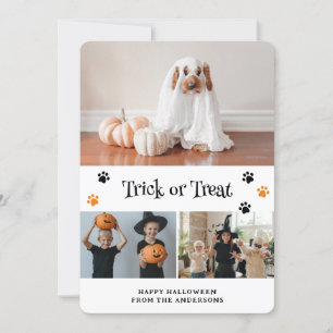 Festiva Tarjeta de halloween con fotos de Mascota fantasma