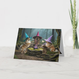 Festiva Tarjeta de Halloween de bruja de Pekín
