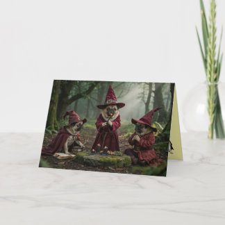 Festiva Tarjeta de Halloween de Bruja Pug