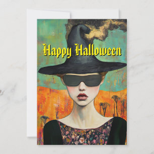 Festiva Tarjeta de Halloween de brujas