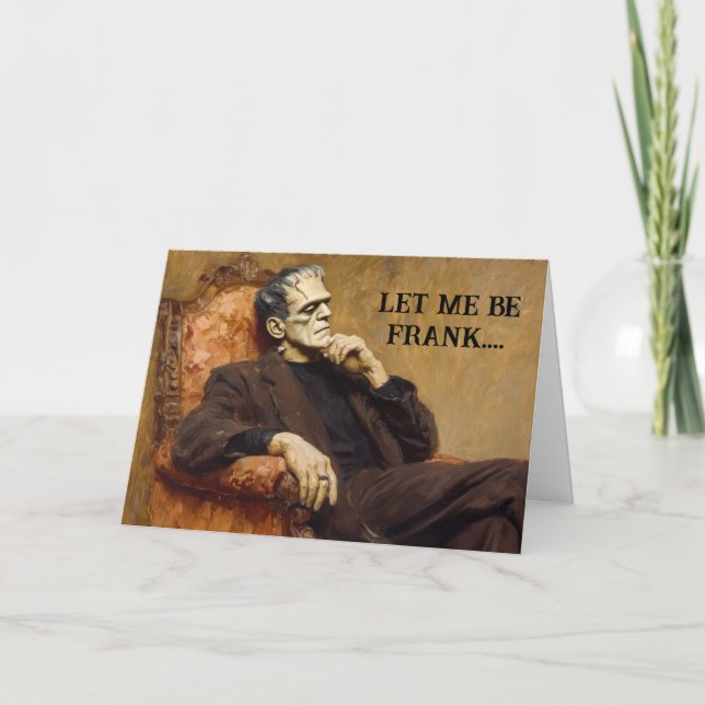 Festiva Tarjeta de Halloween de Frankenstein (Anverso)