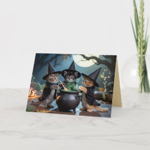 Festiva Tarjeta de Halloween de gato Macbeth lindo