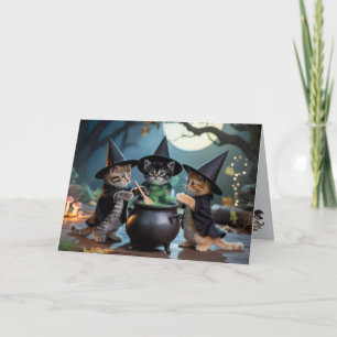 Festiva Tarjeta de Halloween de gato Macbeth lindo