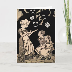 Festiva Tarjeta de Halloween de Ilustracion Vintage