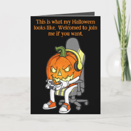 Festiva Tarjeta de Halloween de Jack O'Lantern para jugado