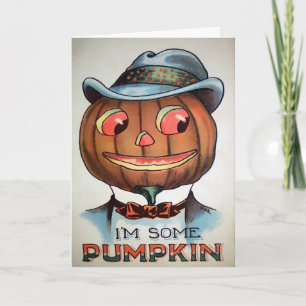 Festiva Tarjeta de Halloween de la cabeza de calabaza de V