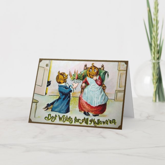 Festiva Tarjeta de Halloween de los mejores deseos de Vict (Anverso)