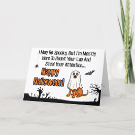 Festiva Tarjeta de Halloween de perro fantasma lindo para