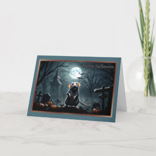 Festiva Tarjeta de Halloween de rata asquerosa