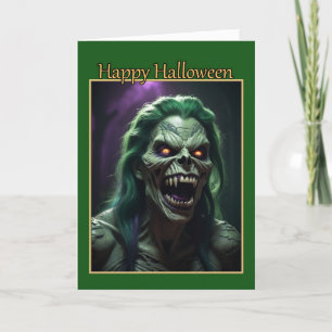 Festiva Tarjeta de Halloween del Monstruo de la Serpiente