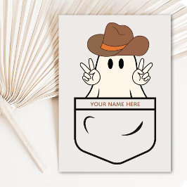 Festiva Tarjeta de Halloween divertida de vaquero del oest