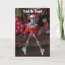 Festiva Tarjeta de halloween para muñecas de payaso con es
