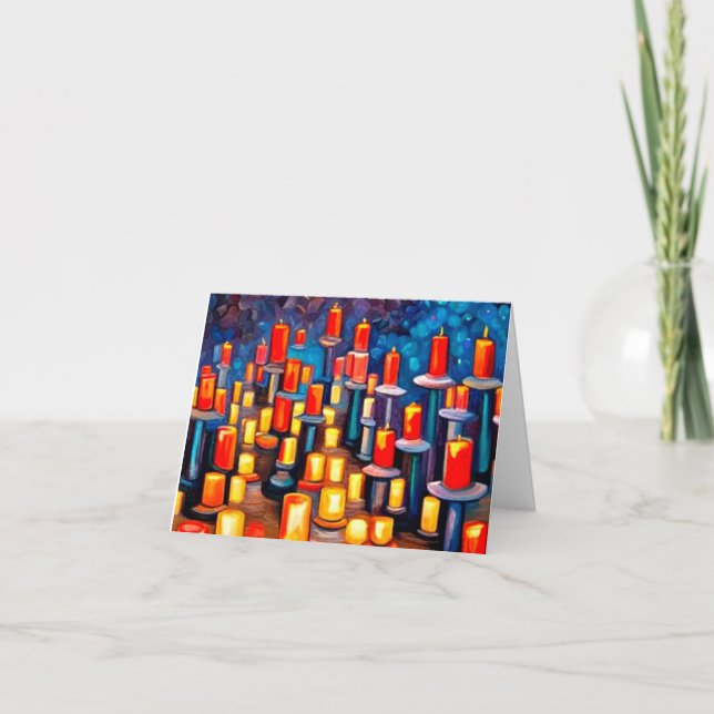 Festiva Tarjeta de Hanukkah 5 (Anverso)