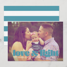 Tarjeta de Hanukkah de una sola foto de amor y luz