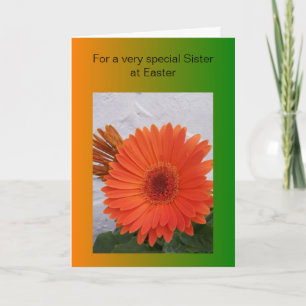 Festiva Tarjeta de hermana feliz de Pascua - Gerbera