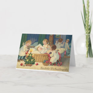 Festiva Tarjeta de Herzliche Weihnachtsgrüße del alemán