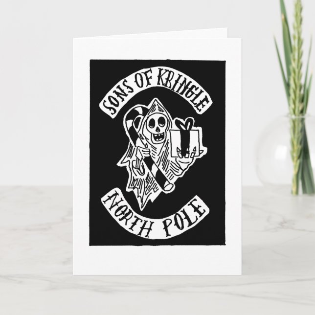 Festiva Tarjeta de hijos de Navidades de Kringle (Anverso)