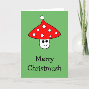 Festiva Tarjeta de hongos de Santa Hat