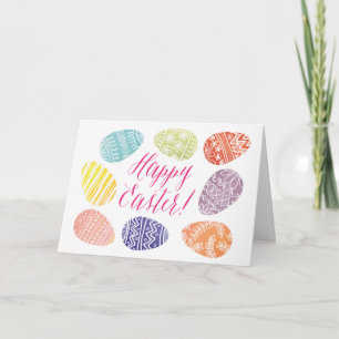 Festiva Tarjeta de huevo de Pascua acuarela