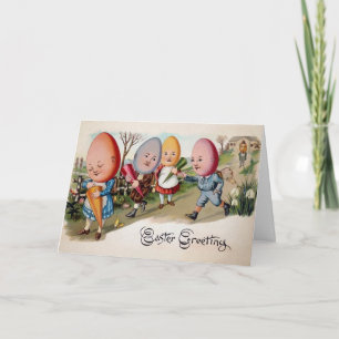 Festiva Tarjeta de Huevos de Pascua Vintage