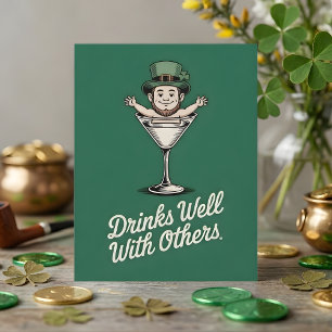Festiva Tarjeta de humor de bar irlandés del día de San Pa