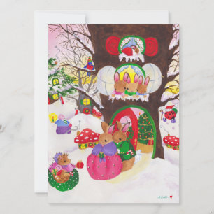 Festiva Tarjeta de imagen de Navidades de Woodland