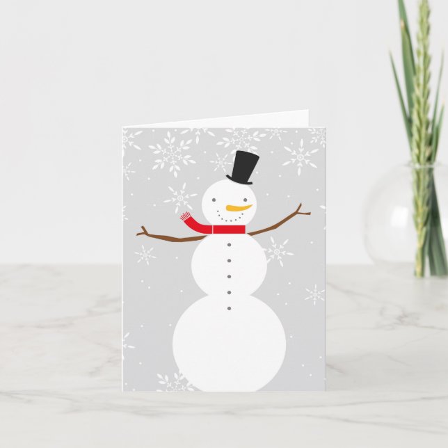 Festiva tarjeta de invierno de snowman (Anverso)