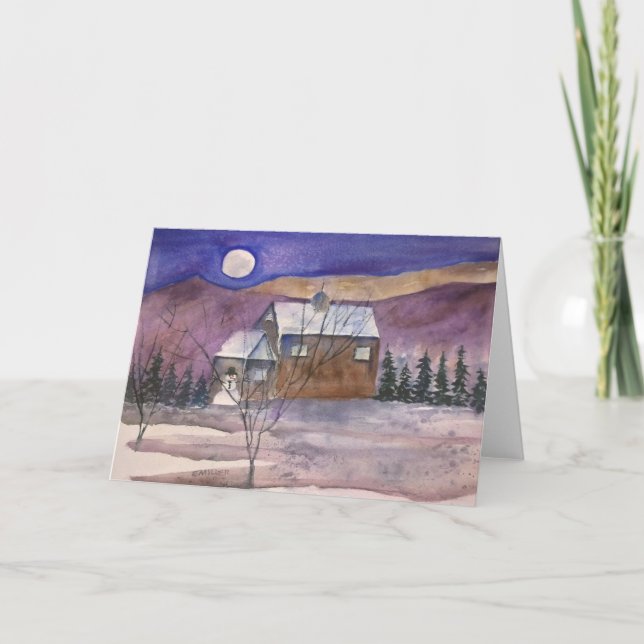 Festiva Tarjeta de invierno Snowman (Anverso)