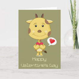 Festiva Tarjeta de jirafa del día de San Valentín