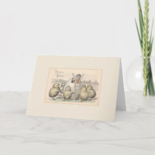 Festiva Tarjeta de joyas de pascua francesa vintage