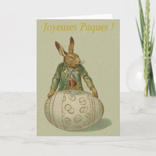 Festiva Tarjeta de Joyeuses Pâques pascua del francés del