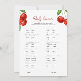 Festiva Tarjeta de juego Baby Shower Cherry on top Baby Tr
