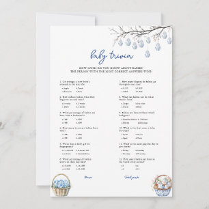 Festiva Tarjeta de juego Baby Shower Easter Baby Trivia
