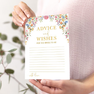 Festiva Tarjeta de juego Consejos y deseos Floral Bridal S