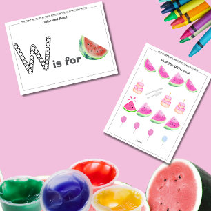 Festiva Tarjeta de juego de cumpleaños de sandía para pree
