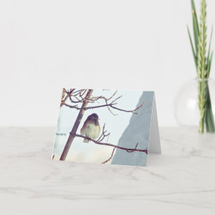 Festiva Tarjeta de Junco en invierno de Montana - 4" x 5.6