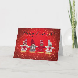 Festiva Tarjeta de Knitmas de merry