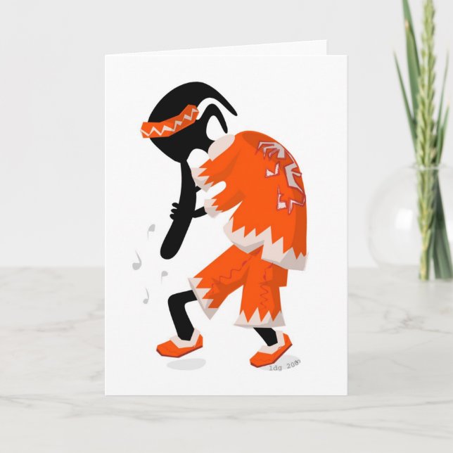 Festiva Tarjeta de Kokopelli Santa (Anverso)