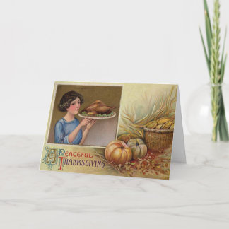 Festiva Tarjeta de la acción de gracias del vintage